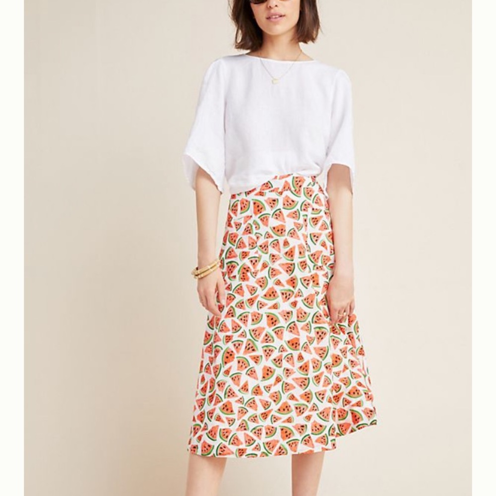 NWT! Anthropologie Watermelon Skirt